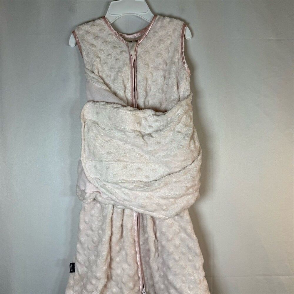 HALO SleepSack Swaddle Wearable Blanket  Pink Trim Small 3-6 Months